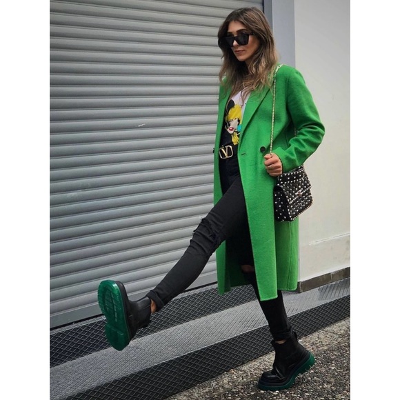NEW Zara soft wool blend coat green - Picture 12 of 12